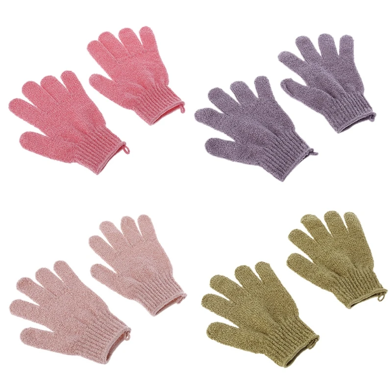 

2Pcs Shower Bath Gloves Exfoliating Loofah Body Scrubber Wash Skin Spa Massage