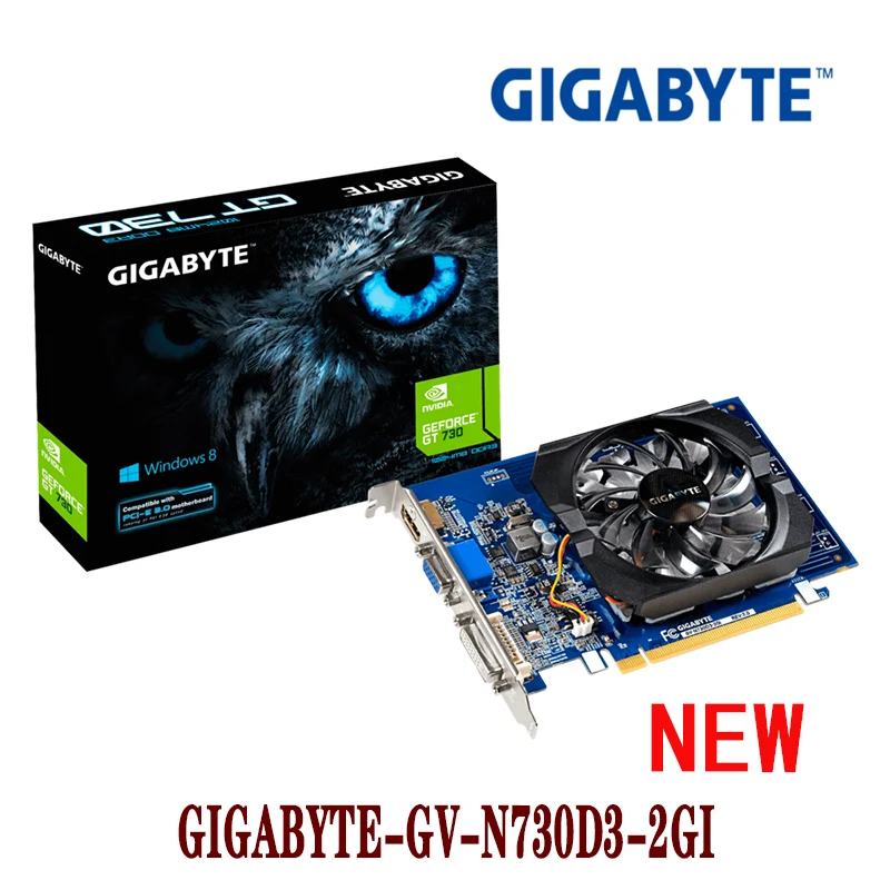 GIGABYTEGV-N730D3-2GI (rev. 3 0) GeForce®GT 730 GT 28nm 2GB GDDR3 64 bit DVI-D / HDMI /D-Sub NEW |