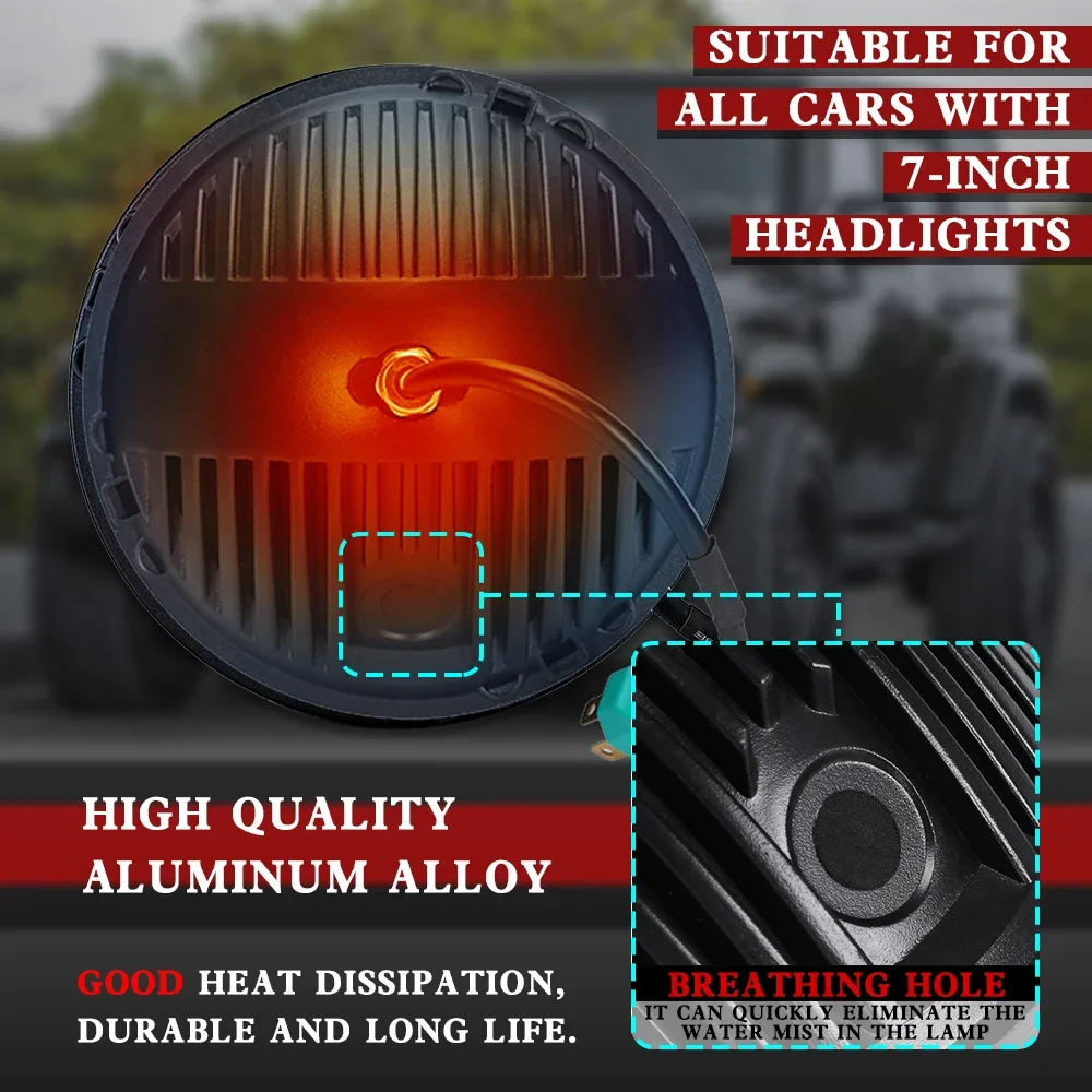 40W 7 &quot7-дюймовые светодиодные фары дальнего света DRL для Lada 4x4 Hummer Land Rover Defender Jeep JK TJ