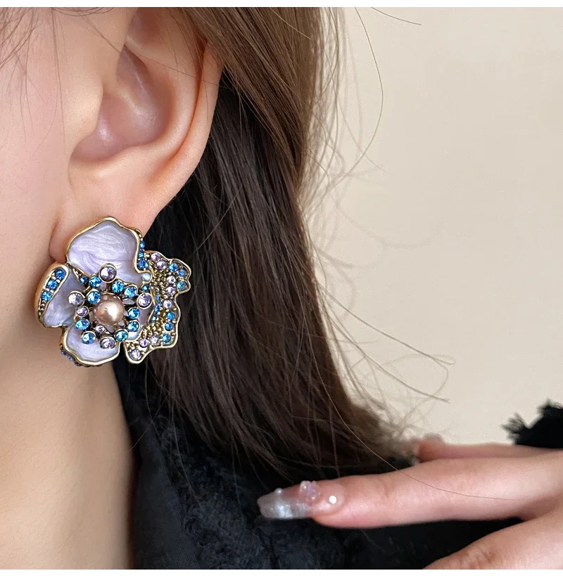 4 шт. винтажное жемчужное ожерелье для женщин яркий цветок Чокеры ожерелья 2024