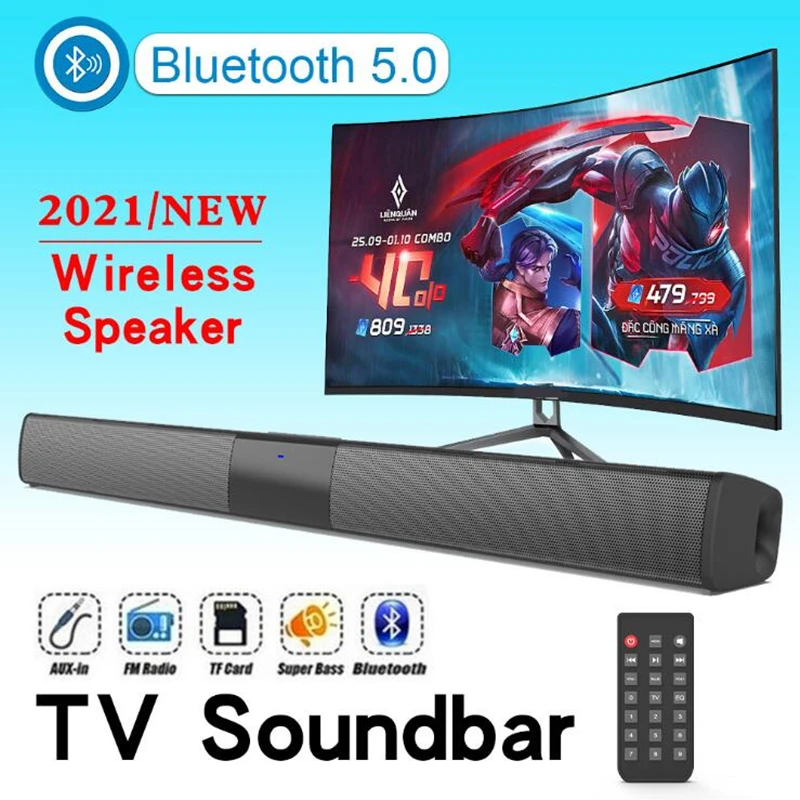

Home theater HIFI Portable Wireless Bluetooth Speakers column Stereo Bass Sound bar FM Radio USB Subwoofer for Computer TV Phone