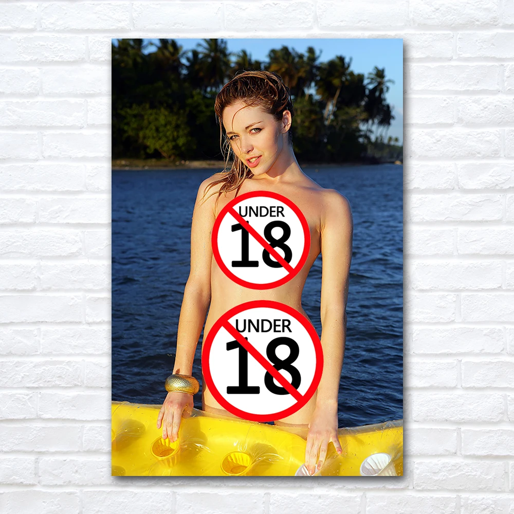 Популярные красивые холщовые постеры HD Сексуальная голая девушка на море взрослая художественная живопись Настенная роспись картины для домашнего декора гостиной