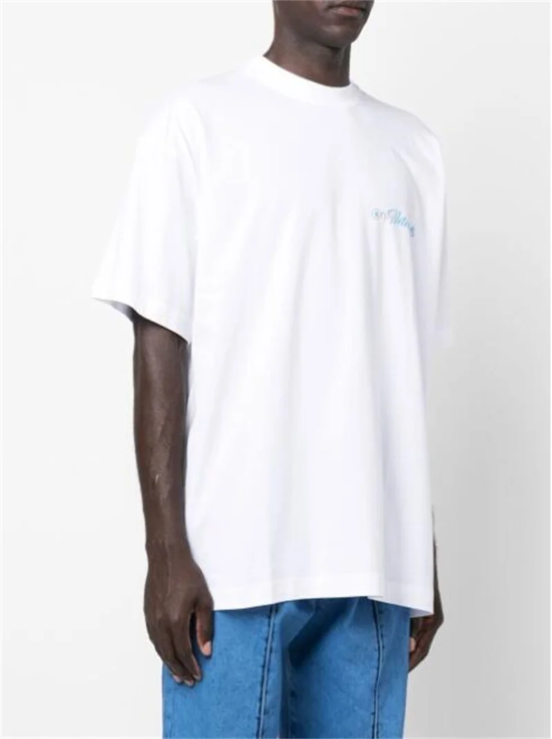 

Мужская свободная футболка с коротким рукавом, с логотипом синего цвета