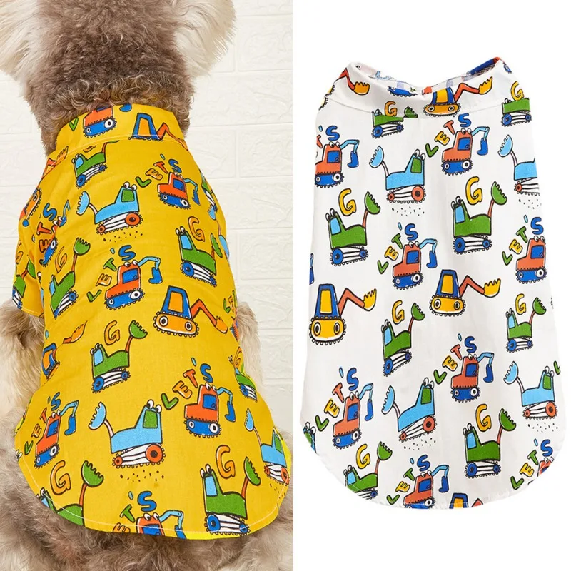 

Воздухопроницаемые рубашки для собак, одежда, летняя пляжная одежда для маленьких собак, жилет для кошек, футболка с принтом, рубашки для кошек и собак, чихуахуа