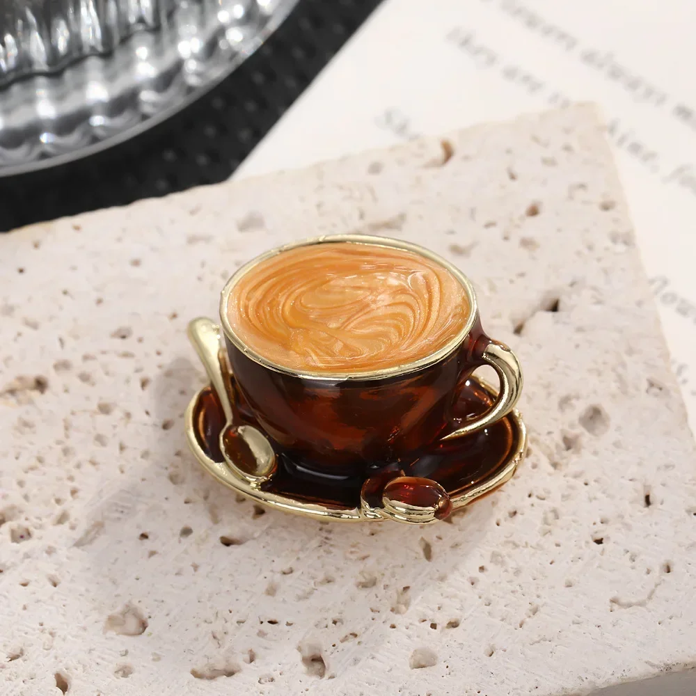 Популярная эмалированная брошь для кофейной кружки женская унисекс булавка