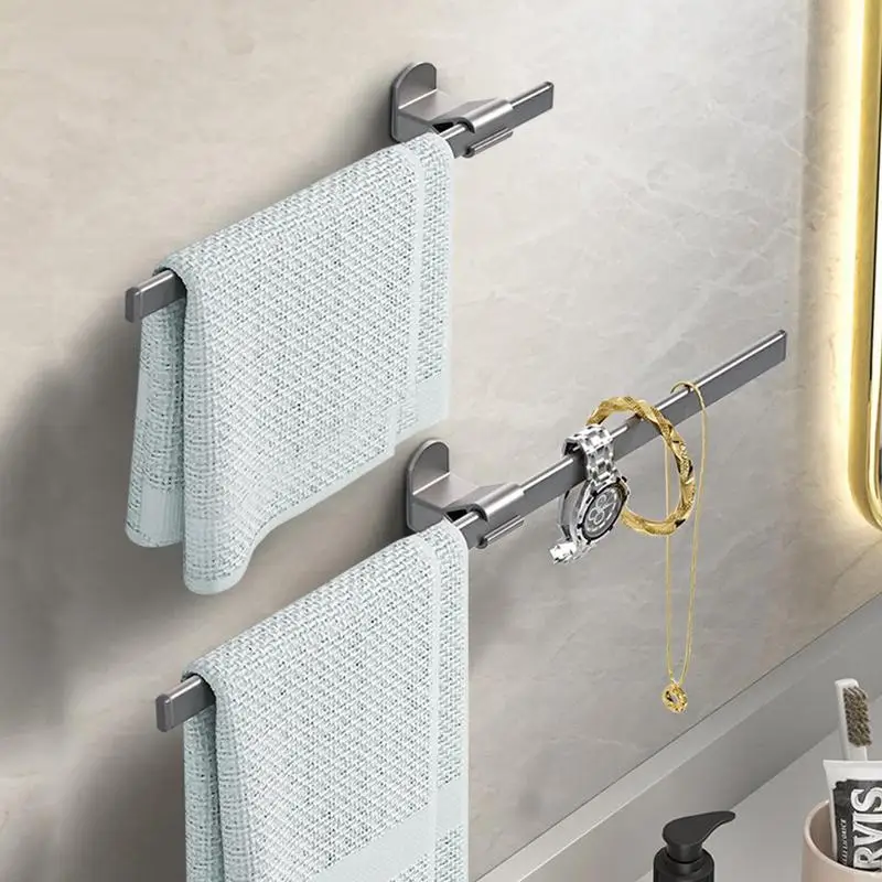 

Bathroom Towel Bar Towel Hanger Retractable Bathroom Towel Rack Holder Durable Kitchen Wardrobes Laundry Rooms Towel Holder