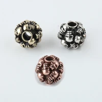 gothic beads for jewelry making supplies skull beads for bracelet diy gold color vintage copper big hole accessories wholesale