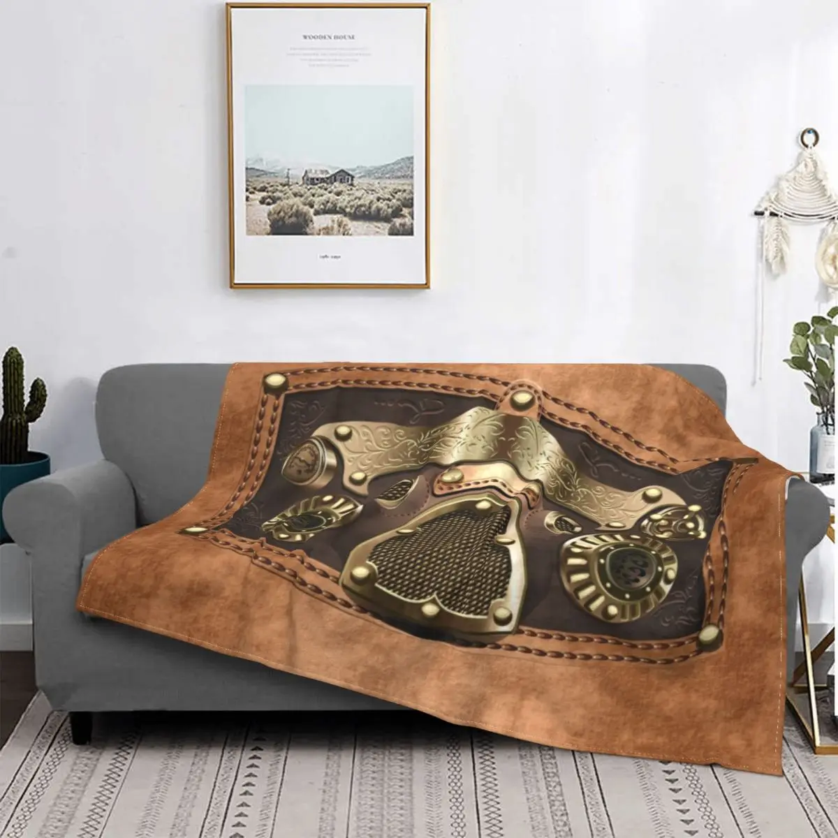 

Fashion Steampunk Blankets Warm Flannel Fighter Pilot Throw Blanket for Sofa Bedroom Bedding