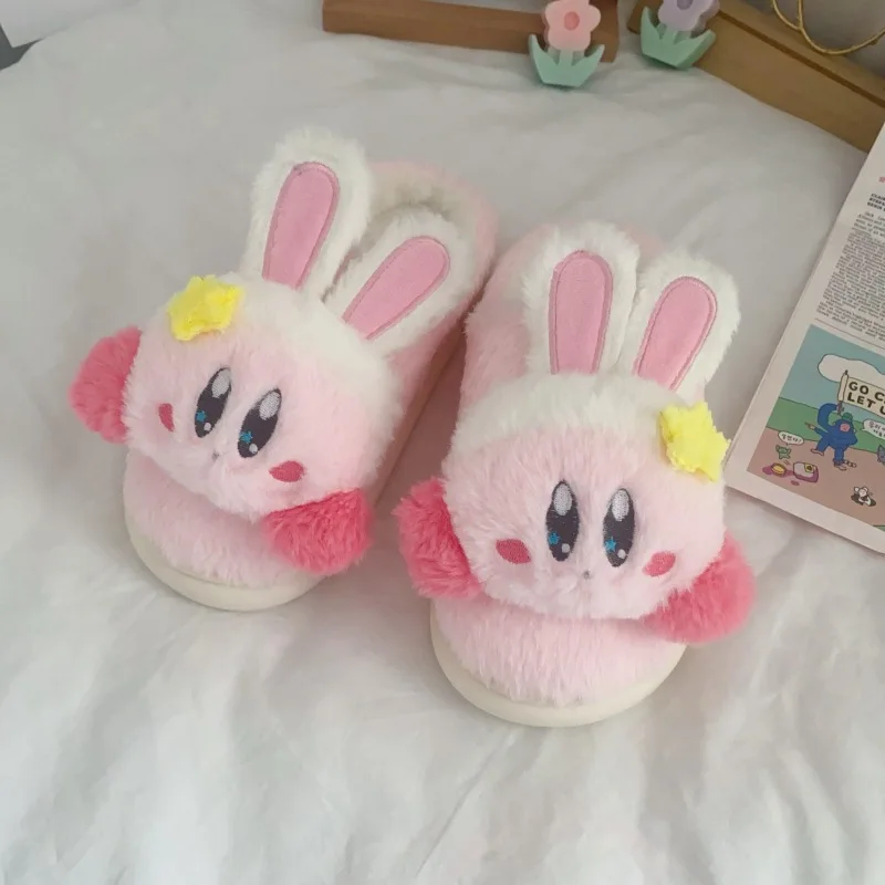 Новые милые симпатичные хлопковые тапочки Kirby домашние Нескользящие теплые для