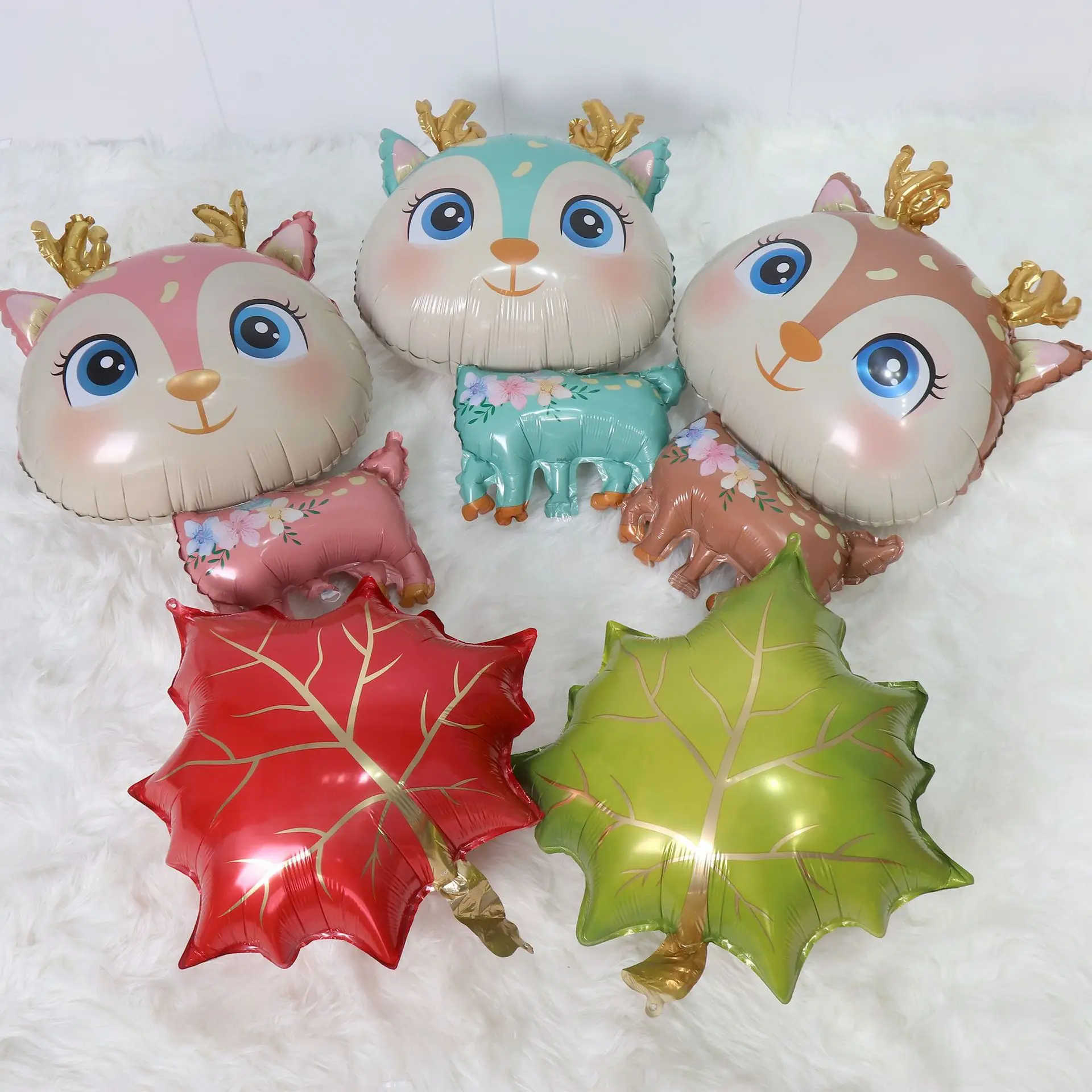 

New Santi Deer Cartoon Aluminum Balloon Forest Animal Elk Christmas Party Decoration Wholesale
