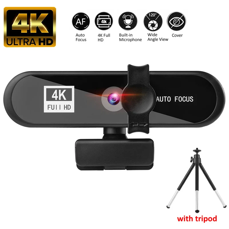 

1080P Full HD Web Cam 2K 4K Webcam Conference PC Webcam Autofocus USB Web Camera Laptop Desktop for Office Meeting Home With MIC