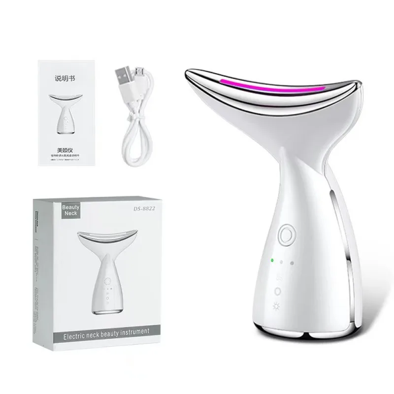 

New Neck Beauty Instrument Micro-Current 3-Color LED Photon Compact Skin Rejuvenation Anti-wrinkle Thin Double Chin Massager