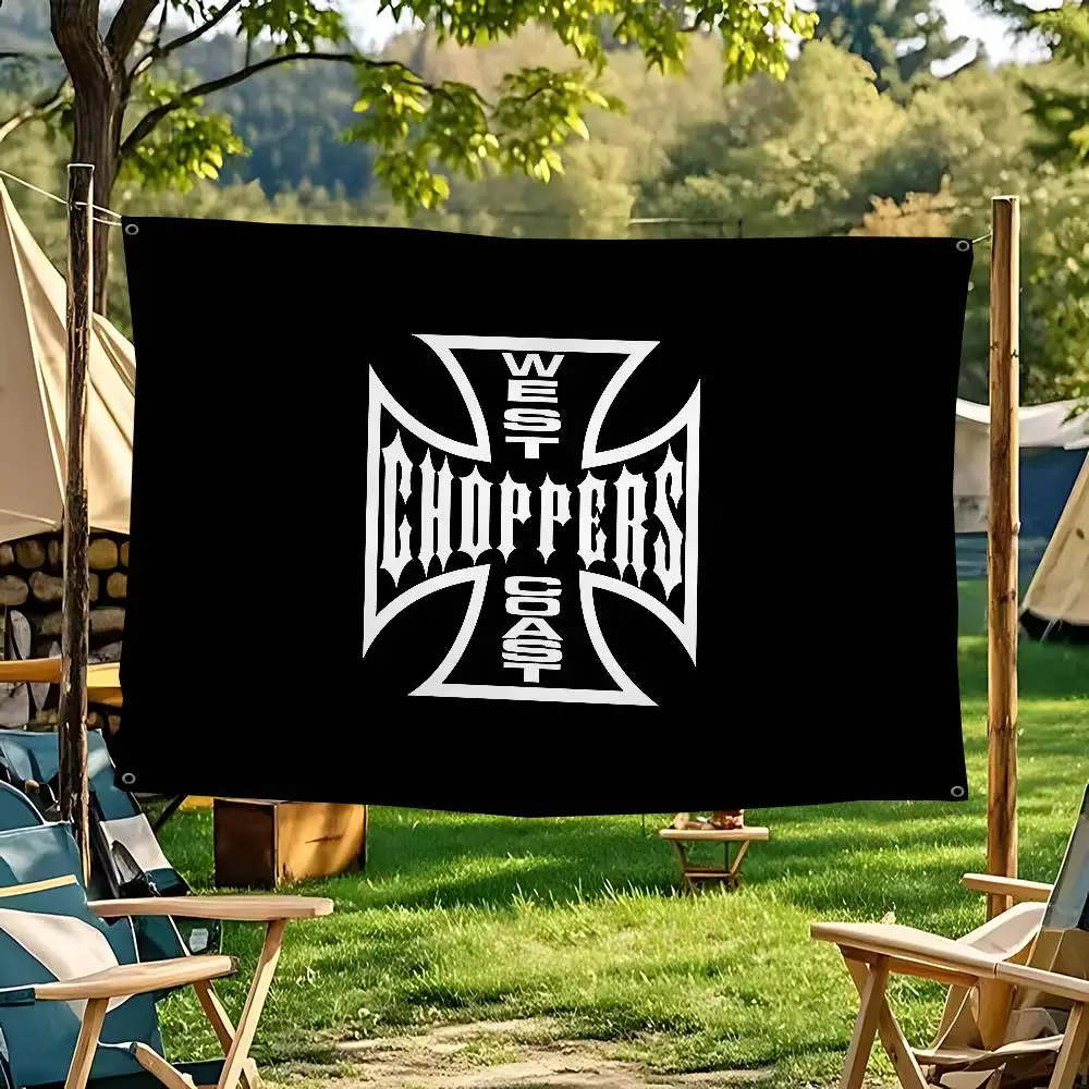 Фото Флаг с изображением мультяшных персонажей West Coast Choppers, научно-фантастический декор для комнаты, настенный баннер для дома №4