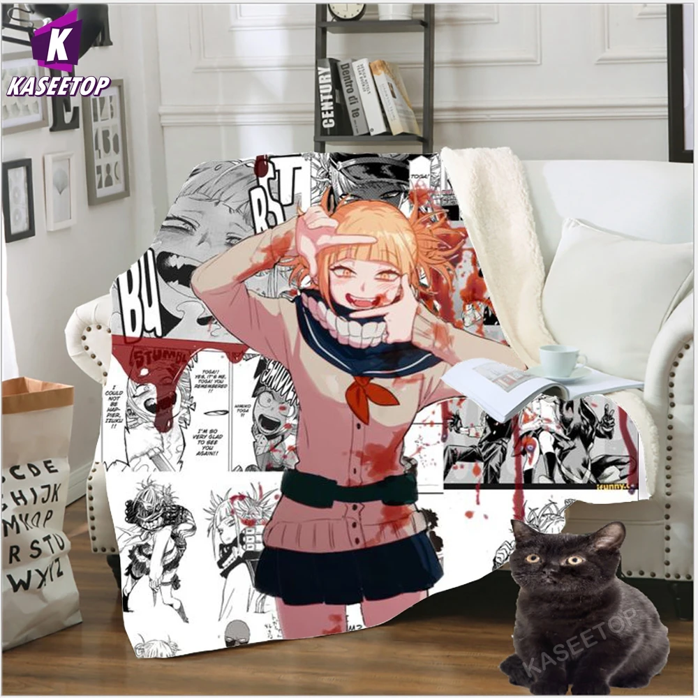 

2022 Anime Open Mouth Himiko Toga Sexy Loli For Beds World Map 3D Print Sofa Bedding Hiking Throw Fleece Blankets Travel Camping