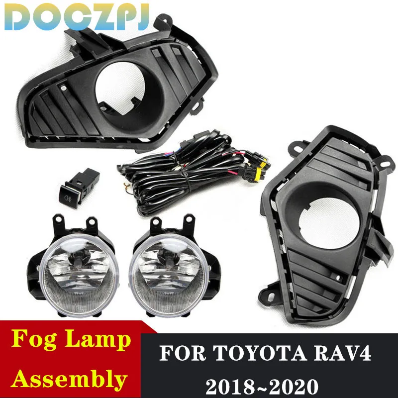 

Передняя противотуманная фара в сборе для TOYOTA RAV4 2018 2019 2020, Foglight с комплектом обновления жгута проводов, 1 комплект