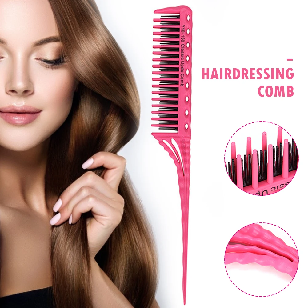 

New Trenzas Hairdressing Tail Trimmer Comb Anti-static Peine Para Hacer Plasticw Teeth Teasing Salon Tools Barber Accessories