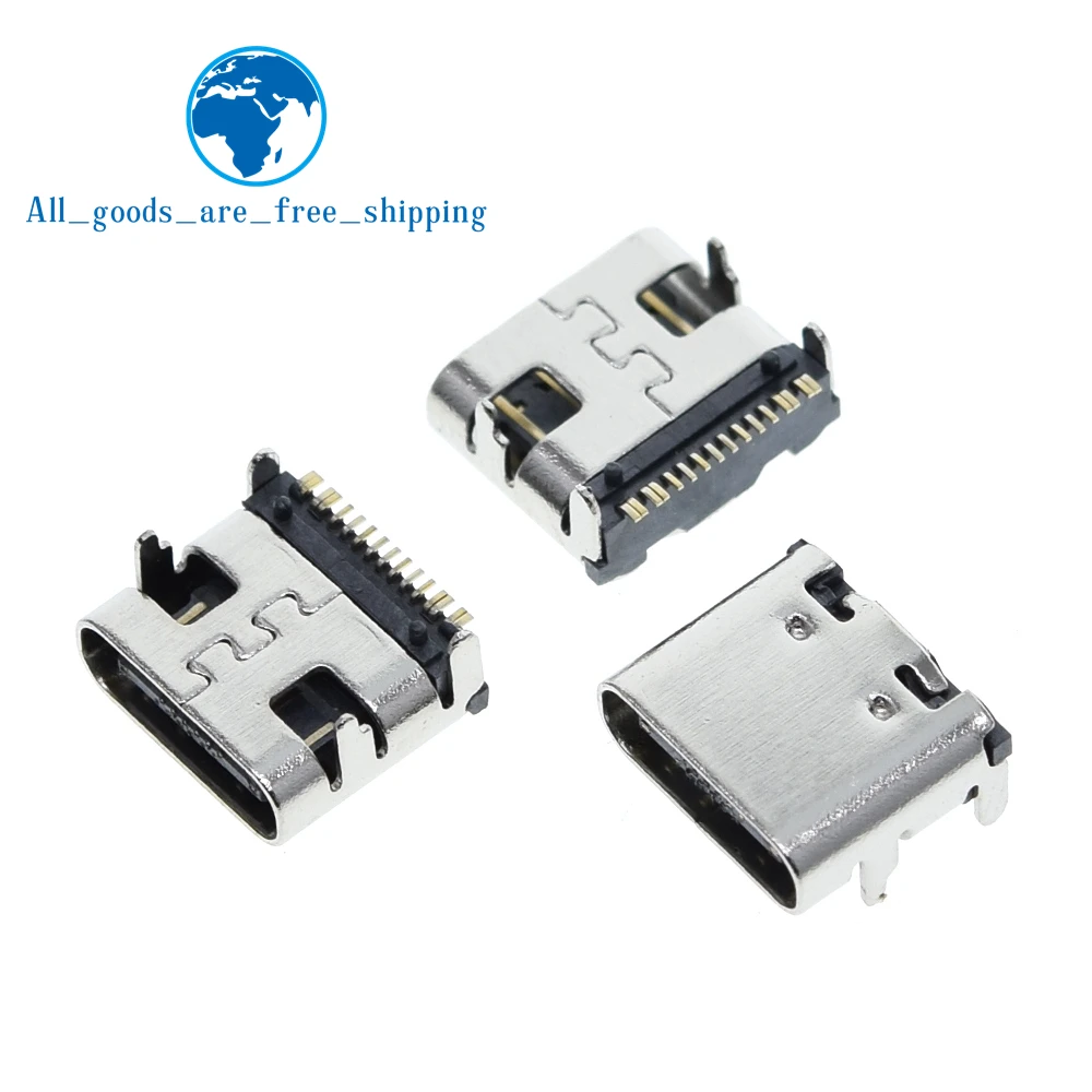10/50PCS SMT USB 3.1 타입-C 16핀 여성 커넥터 모바일폰 충전 포트 충전 소켓 투 피트 플러그