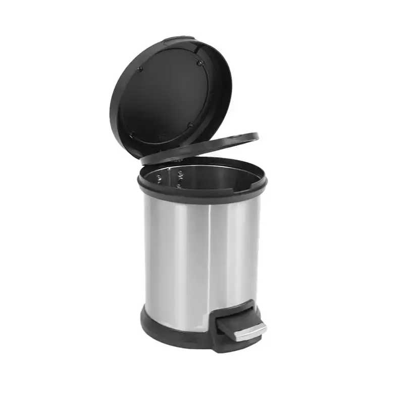 

Gallon Round Trash Can Stainless Steel Bathroom Step Trash Can with Lid Kitchen item Kitchen trash can Tiny bin Garbage bin for