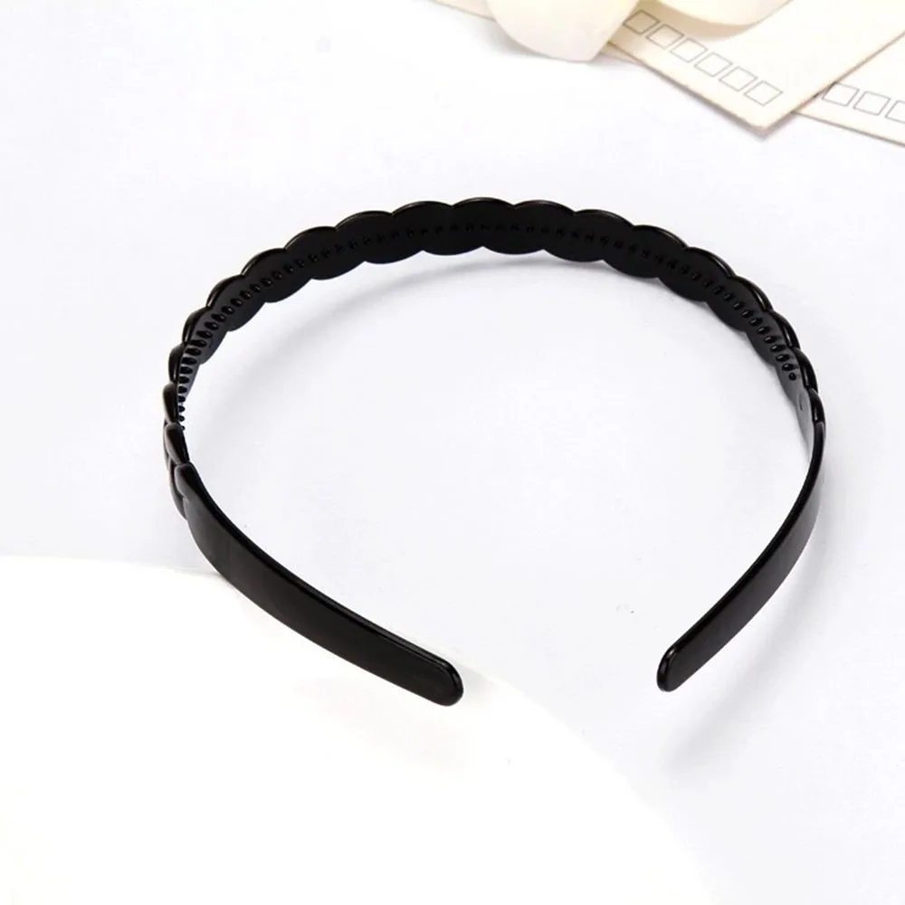 Модный пластиковый женский головной убор унисекс черный волнистый обруч на