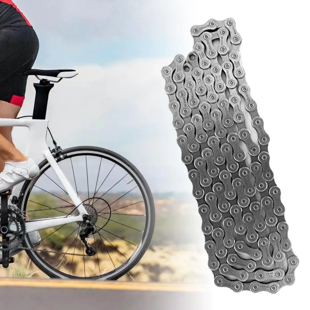 

Цепь для горного велосипеда с гальваническим покрытием, гибкая прочная 116 звеньев, стальная Антикоррозийная цепь для велосипеда, запчасти д...