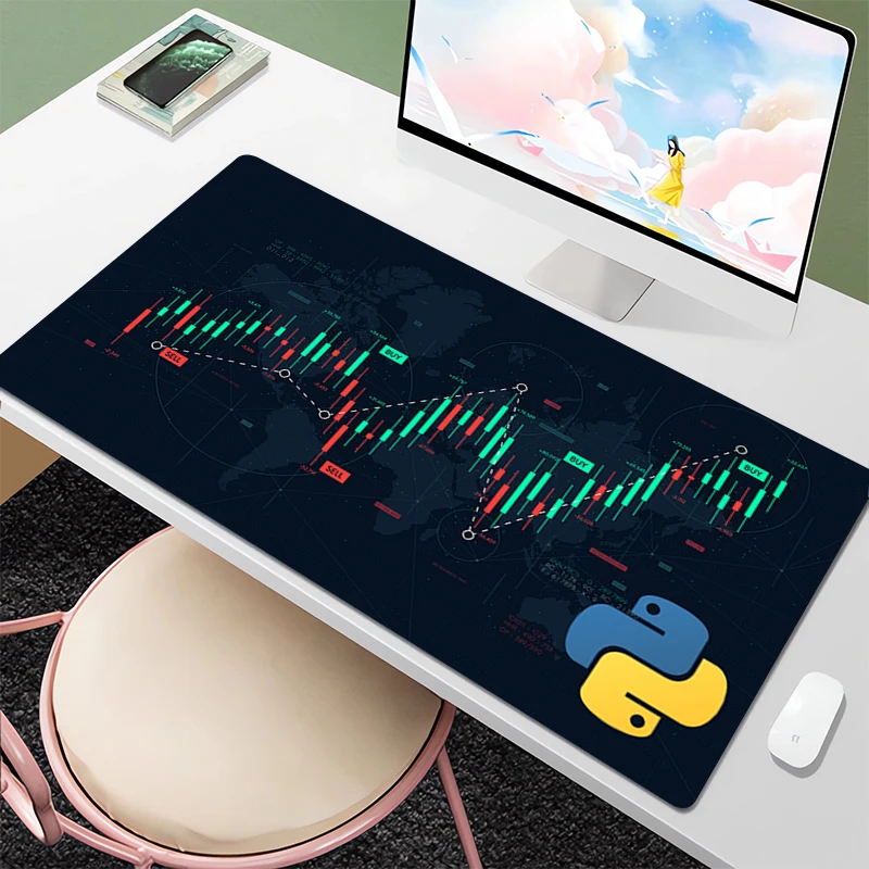 

Stock Market Candle Chart Kawaii Mouse Pad Gamer Setup Gaming Accessories Pc Cabinet Deskmat Rubber Mat Mausepad Mousepad Mats