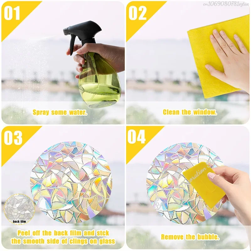 Бабочка Радуга Ловец Солнца оконные наклейки ПВХ Звезда Призма стеклянная