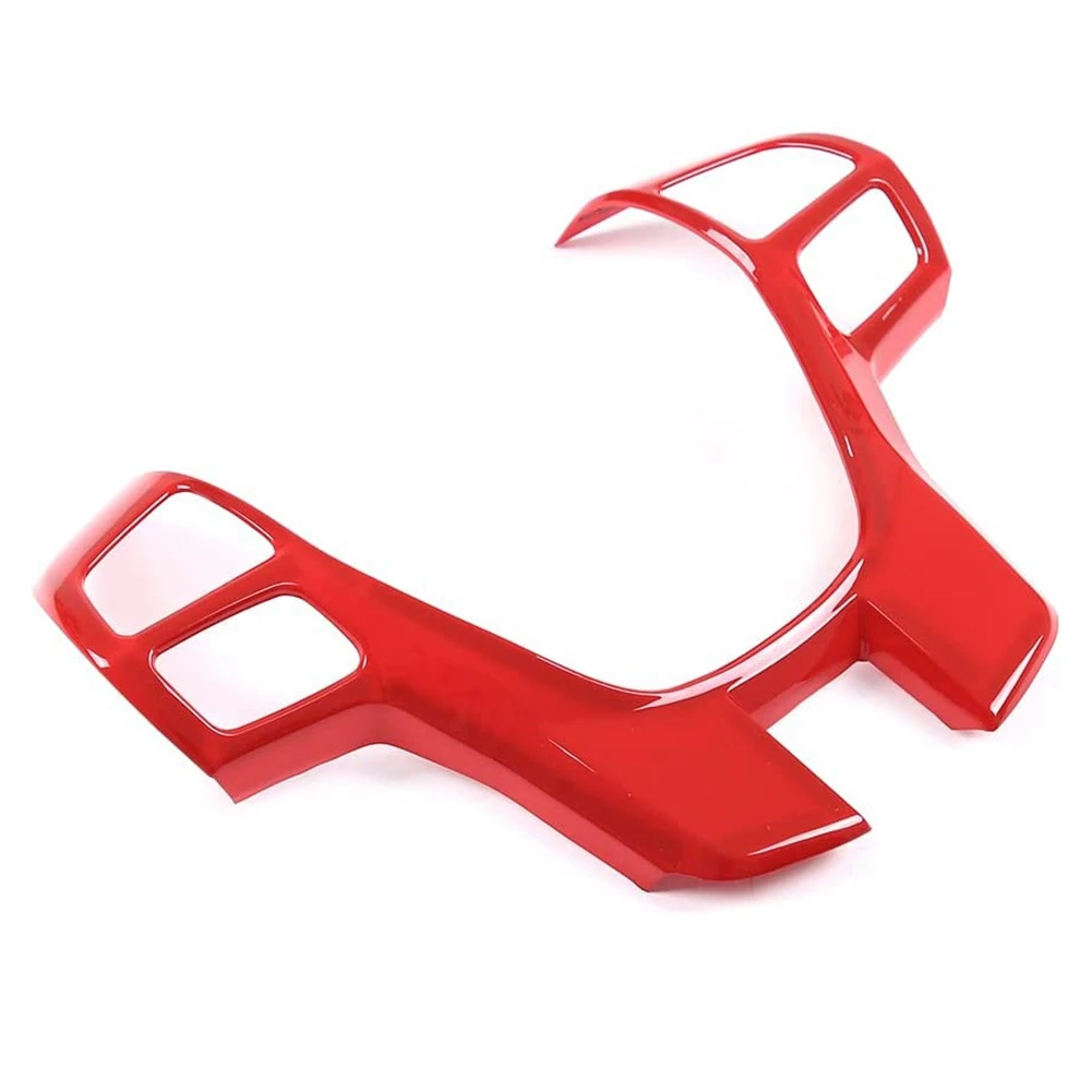 

Steering Wheel Cover Trim Button Panel Frame Decoration Sticker Car Accessories for Ford Ranger Everest 2015-2022, Red