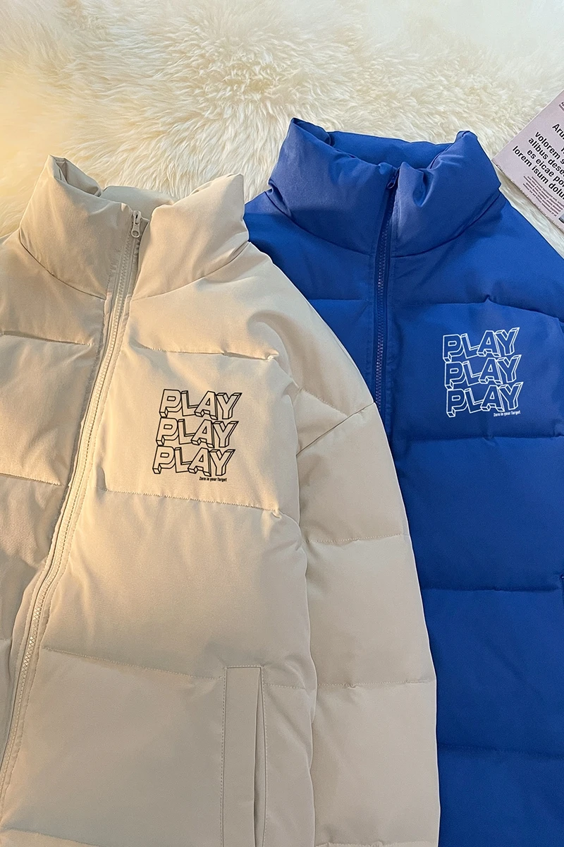 EOENKKY/Korean Clothing Parkas Men Stand Collar Thicken Fashion Cotton Padded Coats Loose Winter Male New Jackets