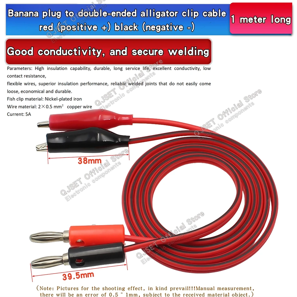 Зажим «крокодил» 1 м до 4 мм, разъем «банан», тестовый провод, двойной зонд, тестовый зажим «крокодил», подходит для инструментов для измерения мультиметра