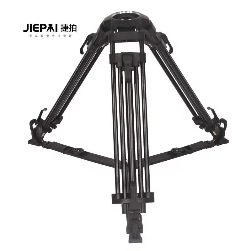 Фото Профессиональный тяжелый алюминиевый штатив Jiepai V15 для видеосъемки и трансляций с карбоновым основанием и чашей 100 мм №3