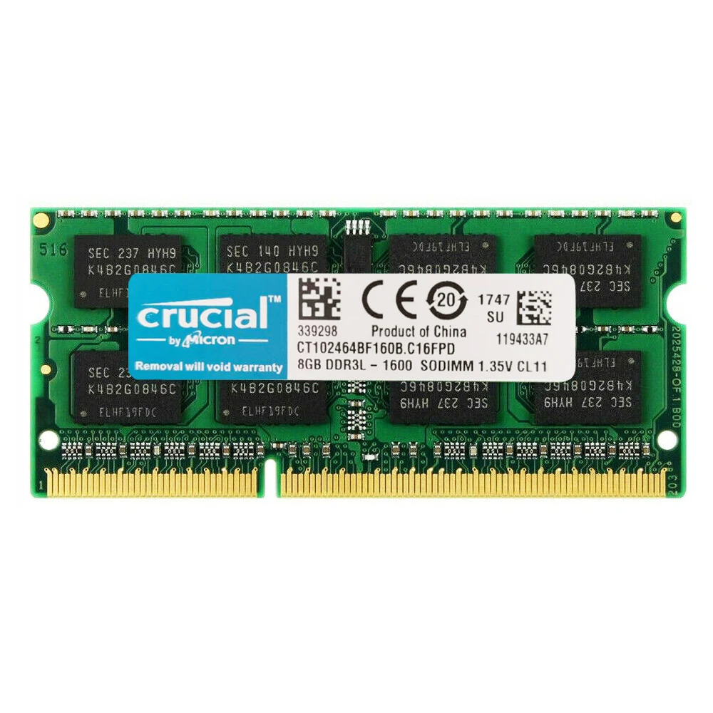 

Оперативная память Cruclal DDR3L 4 ГБ/8 ГБ 1333 МГц 1600 МГц, модуль памяти для ноутбука, компьютера, SODIMM, ОЗУ PC3 12800S 10600S DDR3L 4 ГБ 8 ГБ, RAM