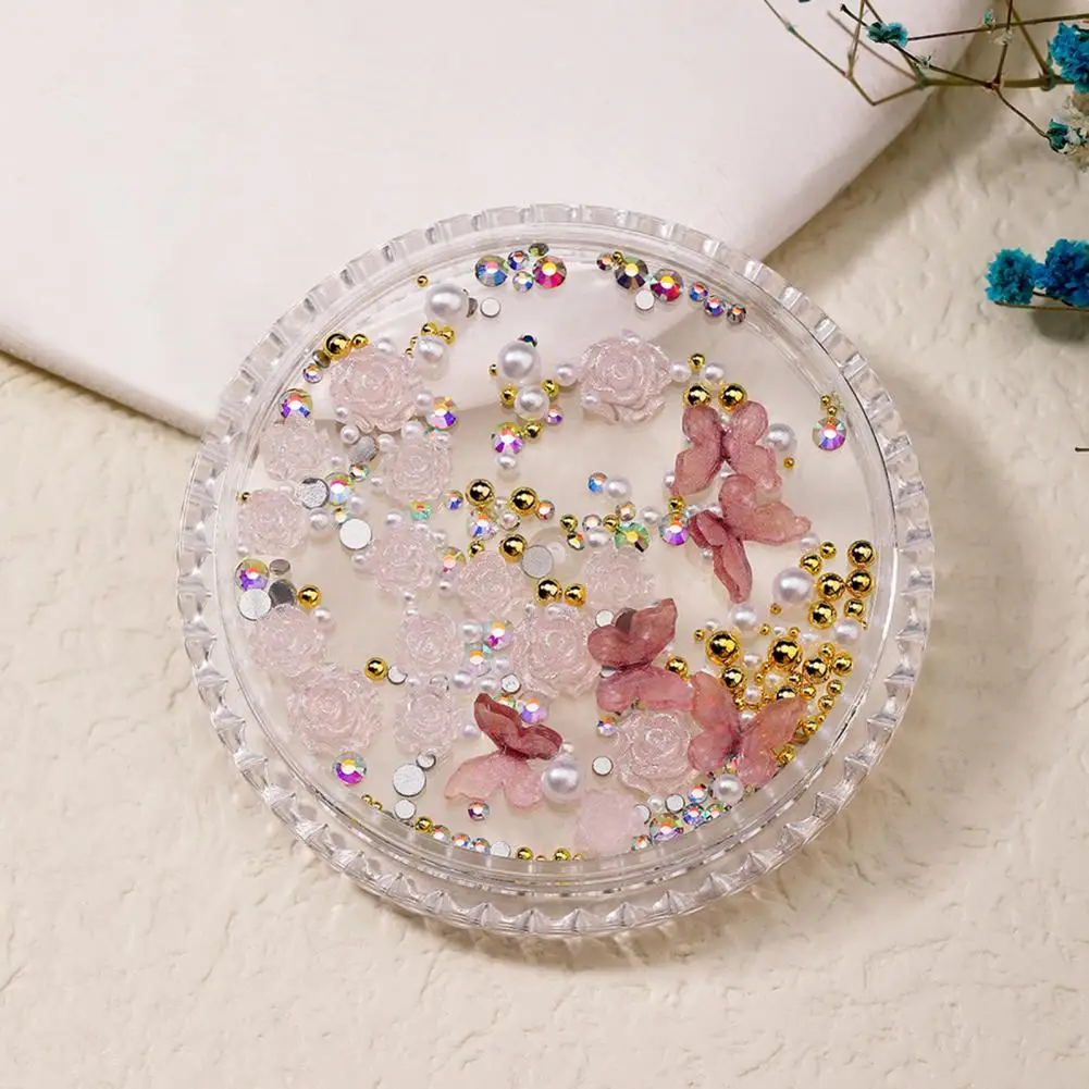 1 коробка новинка 2023 года разнообразные подвески для ногтей из смолы цветок