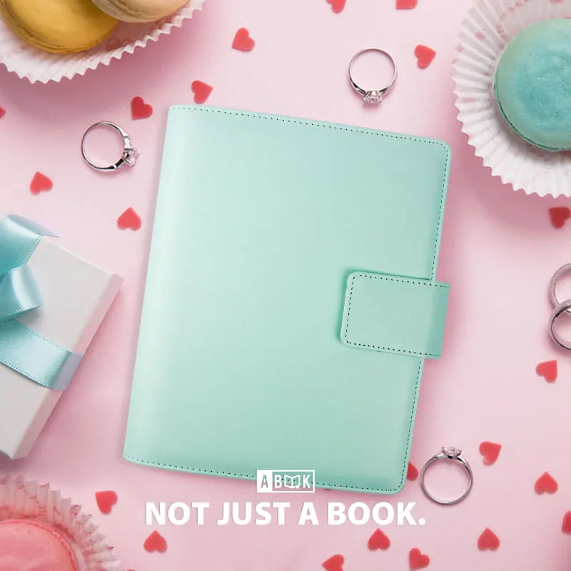 

A5 Mint Green PU Leather Planner Agenda Organizer Diary Loose Leaf Journal Notebook 6 Ring Binder 2022 New
