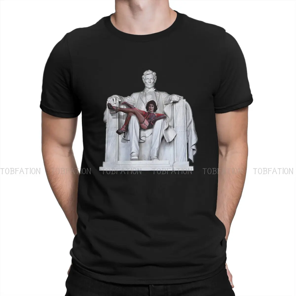 

The Rocky Horror Picture Show TShirts Frank Furter at the Lincoln Memorial Distinctive Homme T Shirt Hipster Clothing