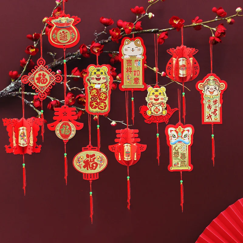 

New Year Lanterns Pendants 2023 Spring Festival Thickened Jam Pendant Chinese New Year Decorations Hanging Ornaments Plant Decor