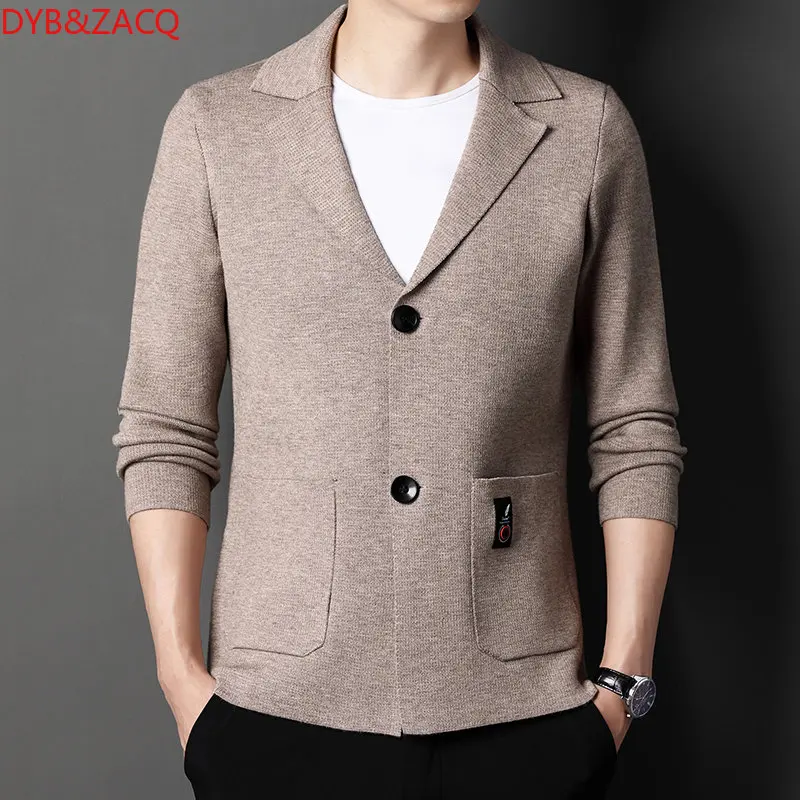 Men's Suit Jacket 2022New Spring / autumn Men's Casual Loose Knit Solid Color Coats Quality Business Blazer Plus Size 3XL