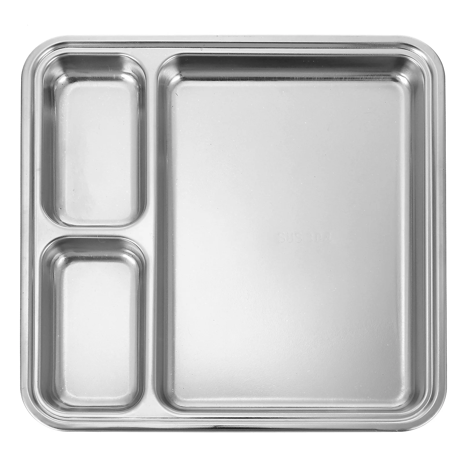 

Plate Platesdivided Steel Stainlesstray Kids Serving Adults Dumpling Compartment Control Portion Fast Dessert Salad Diet
