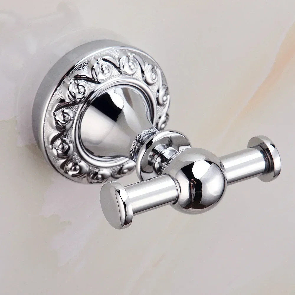 Подвеска для ванной комнаты резной крючок халата двойной из нержавеющей стали 304