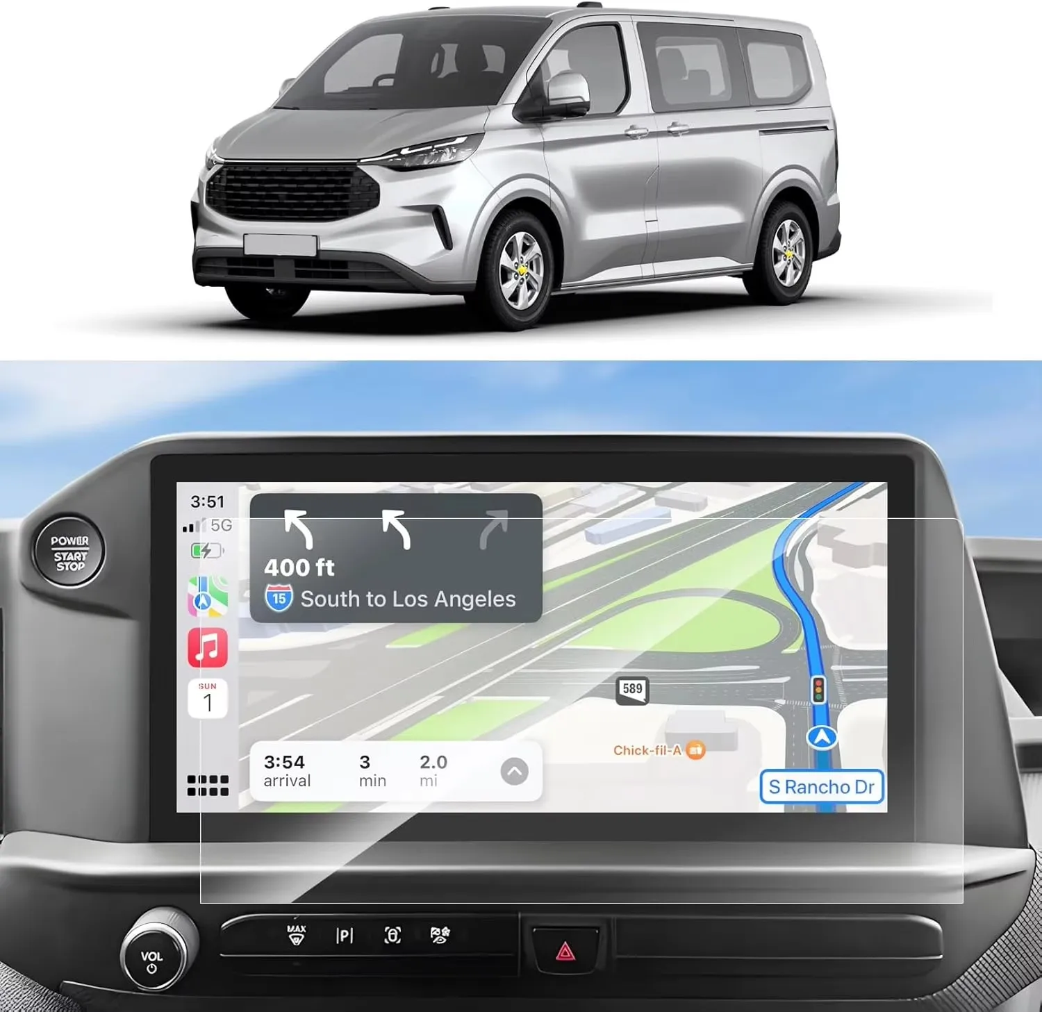 2 шт для Ford Tourneo Custom 2024 2025 автомобильный ЖК-дисплей 13 дюймов GPS навигация Сенсорный