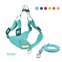 vest style dog harness and leash set reflective pet chest harness breathable puppies walking dog leash cat dog accessories
