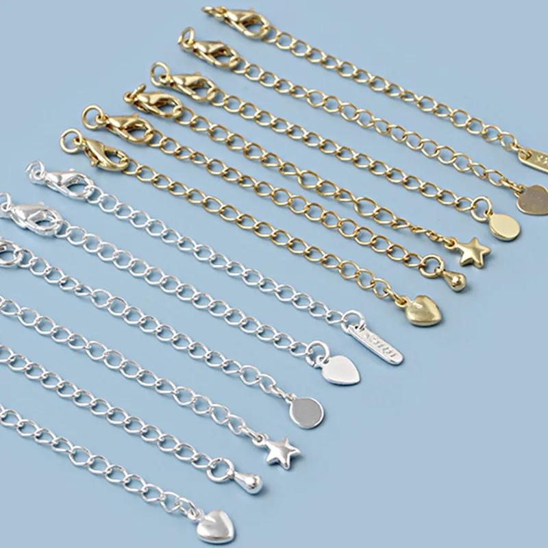 

5pcs/Lot 7cm Stainless Steel Bracelet Extended Chains Tail Chains Extender Necklace Extension Chain For Jewelry Making Wholesal