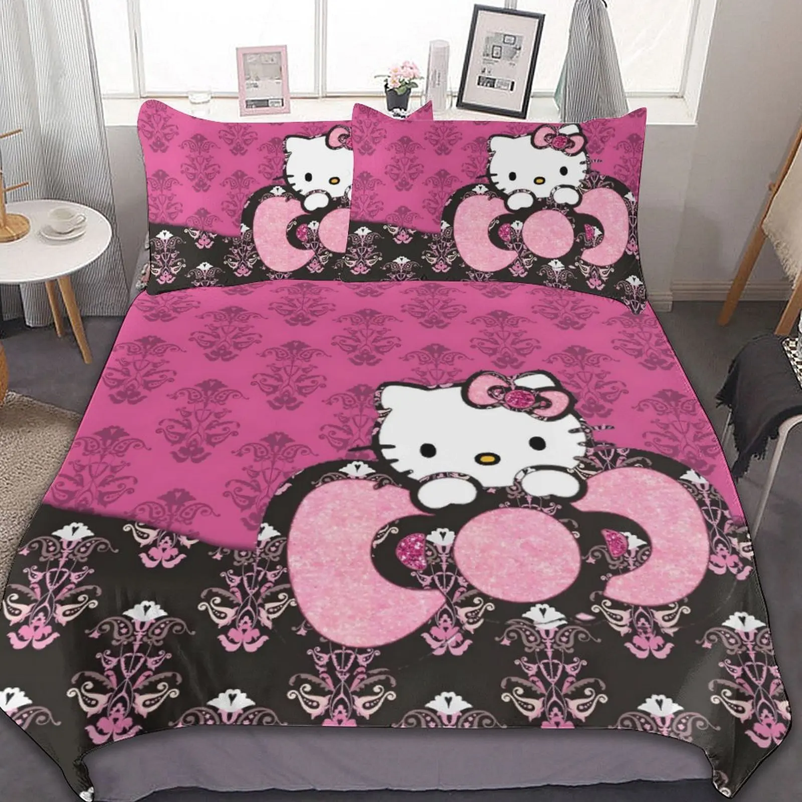 

TAKARA TOMY Sanrio Hello Kittys Bedding Set Quilt Duvet Cover Comforter Pillow Case Bedclothes Children Kid Boy Bed Bedroom Set