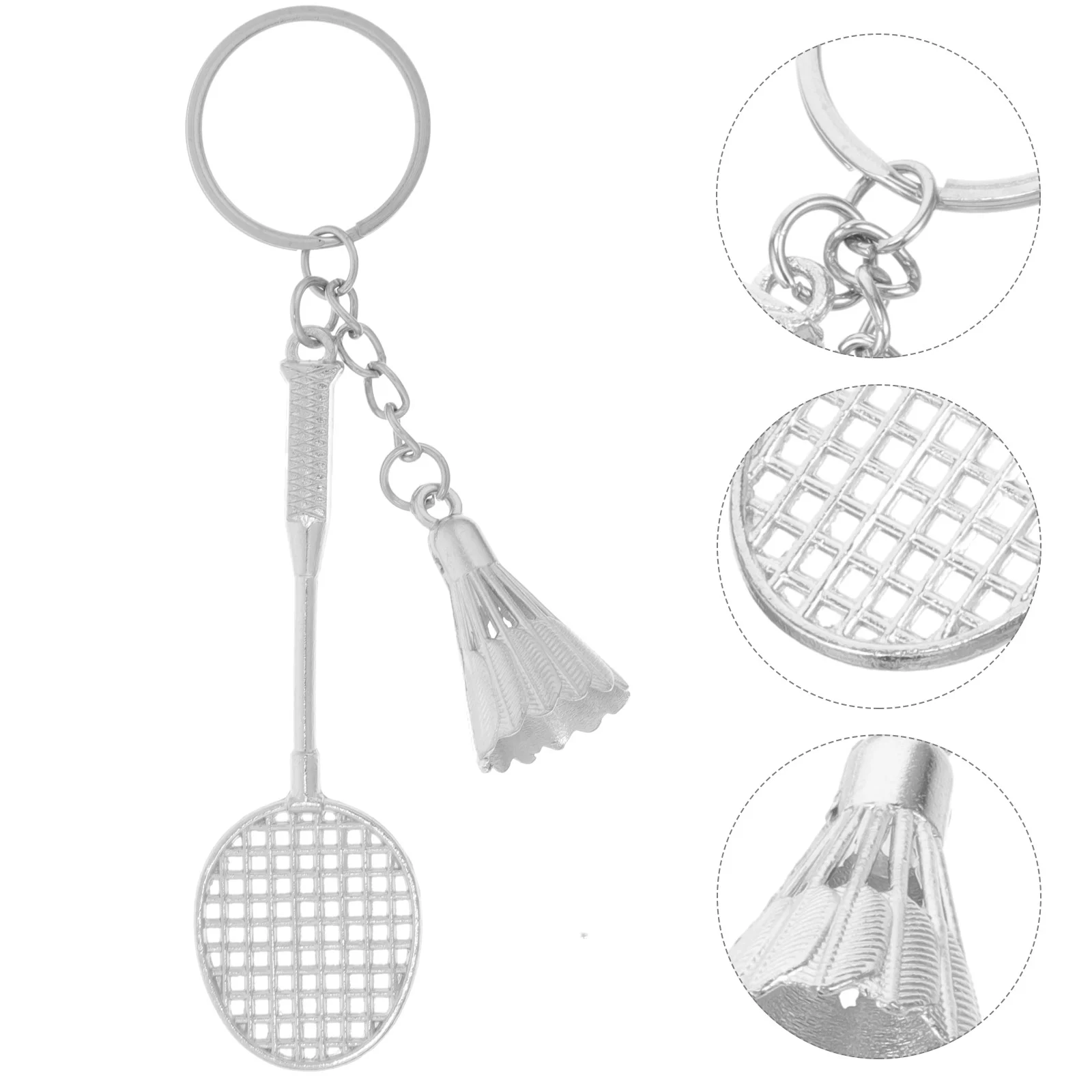 

2 Pcs Metal Keychain Fob Badminton Ring Ball Keychains Pendant Trinket Decorative Rings