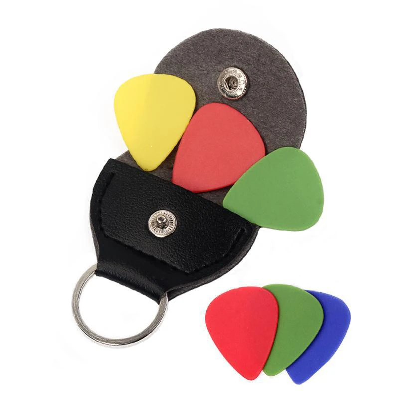 1ps Convenient PU Guitar Pick Holder Magnetic Storage Bag Mobile Phone Holder Guitar Pick Pouch for Guitar Bass