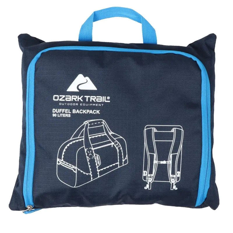 Camping Carry-All 90L Duffel with Backpack Straps, Blue