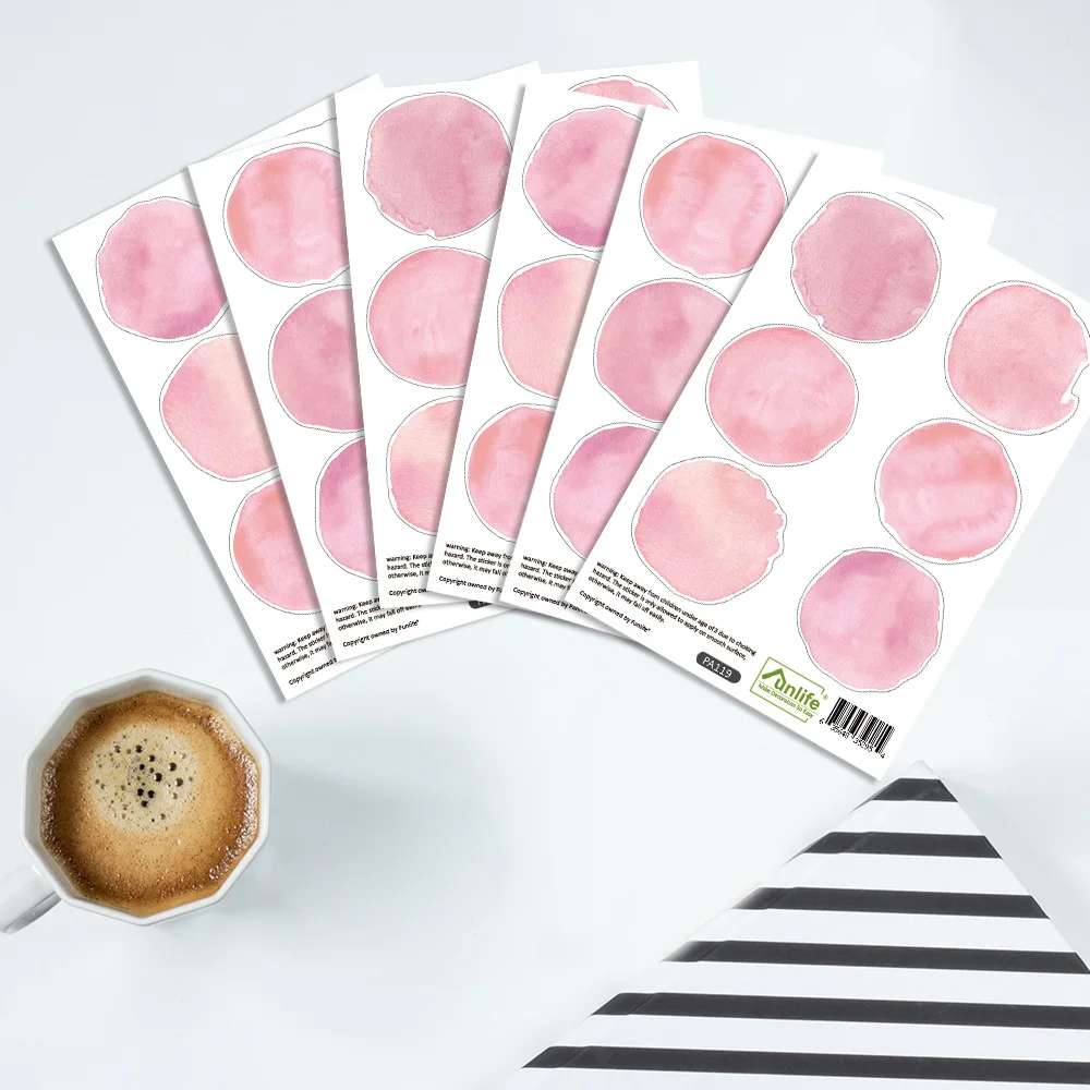 

6x Colorful Dot Kids Room Wall Sticker PVC Self Adhesive Pink Cute Polka Dot Wall Wallpaper Kids Bedroom Decorative Art Decal