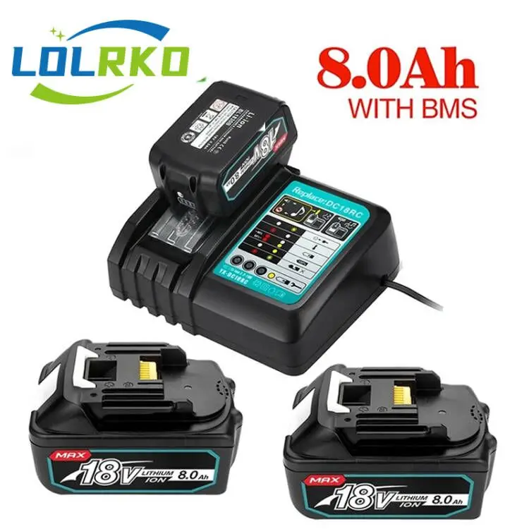 

2022 Улучшенный BL1860 перезаряжаемый литий-ионный аккумулятор 18 В 8000 мАч для Makita 18 В батарея BL1840 BL1850 BL1830 BL1860B LXT 400