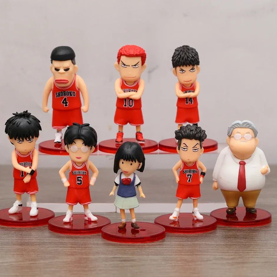 

8pcs/set The First Slam Dunk Shohoku Cute Version Anime Cartoon Figures Toys Dolls Gifts