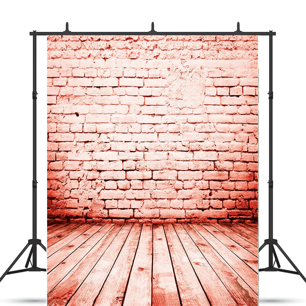 

Vinyl Brick Wall Wooden Floor Photography Backdrops Portrait Photo Background Studio Prop YXZQ-02