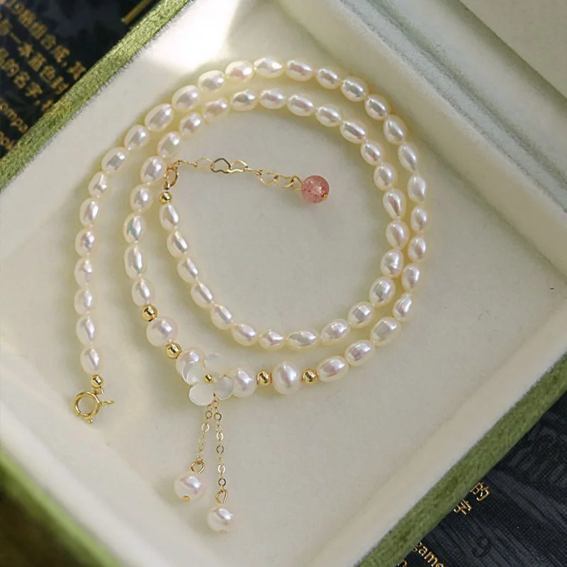 

Minar изысканный барочный пресноводный жемчуг Чокер ожерелья для женщин белый цвет ракушки цветы бусины кулон ожерелье ювелирные изделия